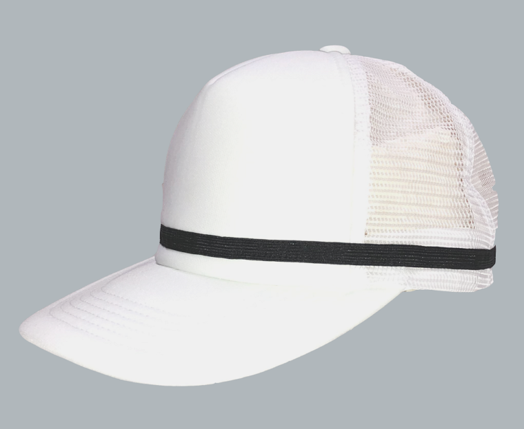 体育帽子　白　１本線 HD