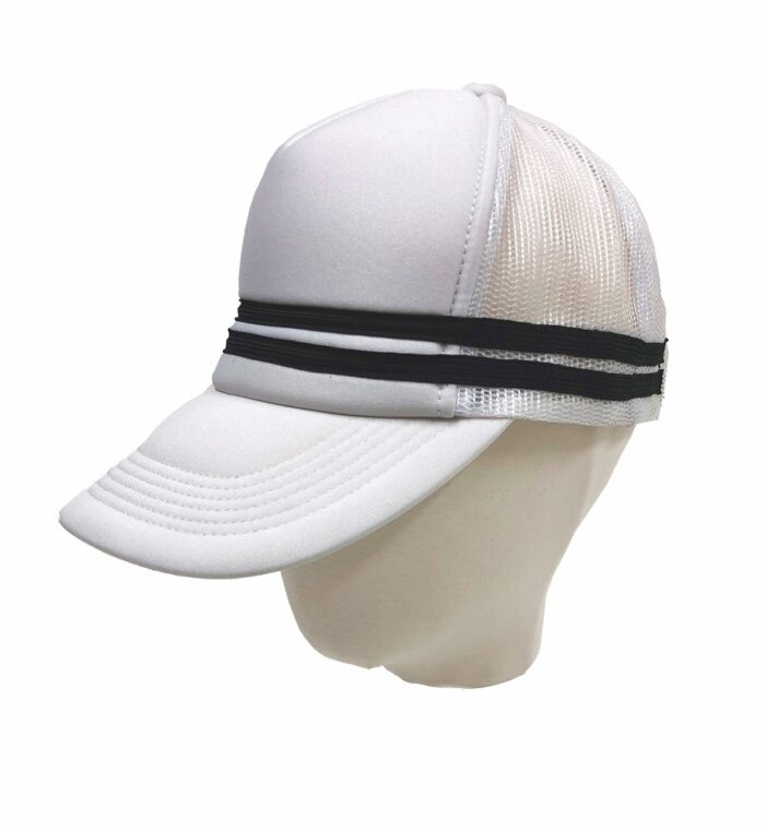体育帽子　白　２本線 HD